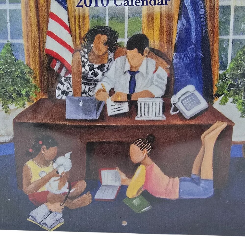 The Art of Annie Lee 2010 Calendar Obama Family Cover Barack Shades of Color New - Picture 4 of 10